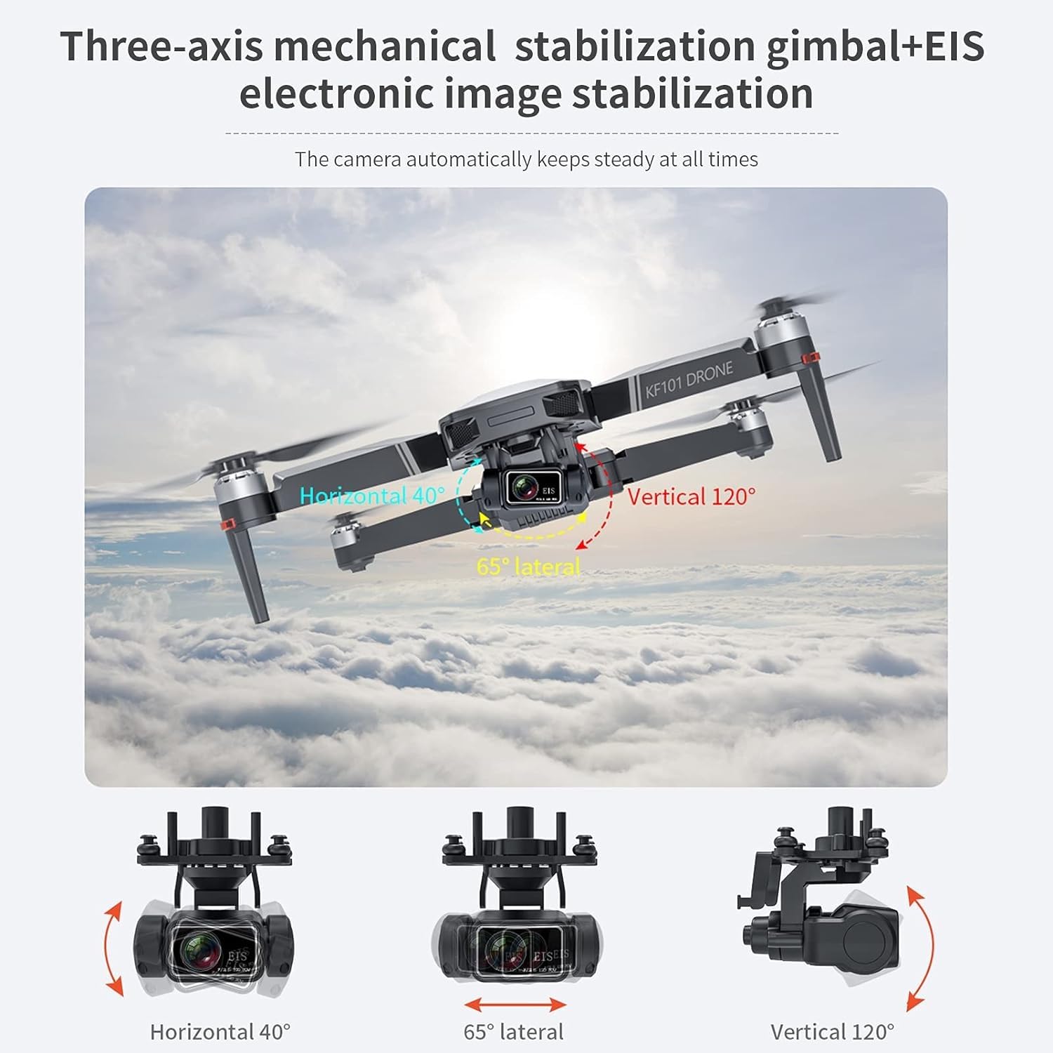 Dron 4K RC z kamerą dla dorosłych RC Dron z kamerą Tryb inteligentnego śledzenia EIS Anti-shake 3-osiowy gimbal Bezszczotkowy silnik 5G Wi-Fi Antena wideo Quadcopter FPV (Size : 2 battery)