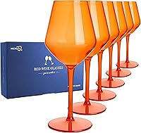 Vista 8 de MICHLEY Juego de 6 copas de vino de colores irrompibles de plástico tritán, regalo de 15 onzas para fiesta en casa al aire libre, color azul