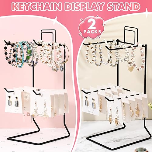 Miniatura 3 de Estante de exhibición de llavero de 14 pulgadas para mostrador, soporte de exhibición de llavero alto para aretes, collares, tienda minorista en el