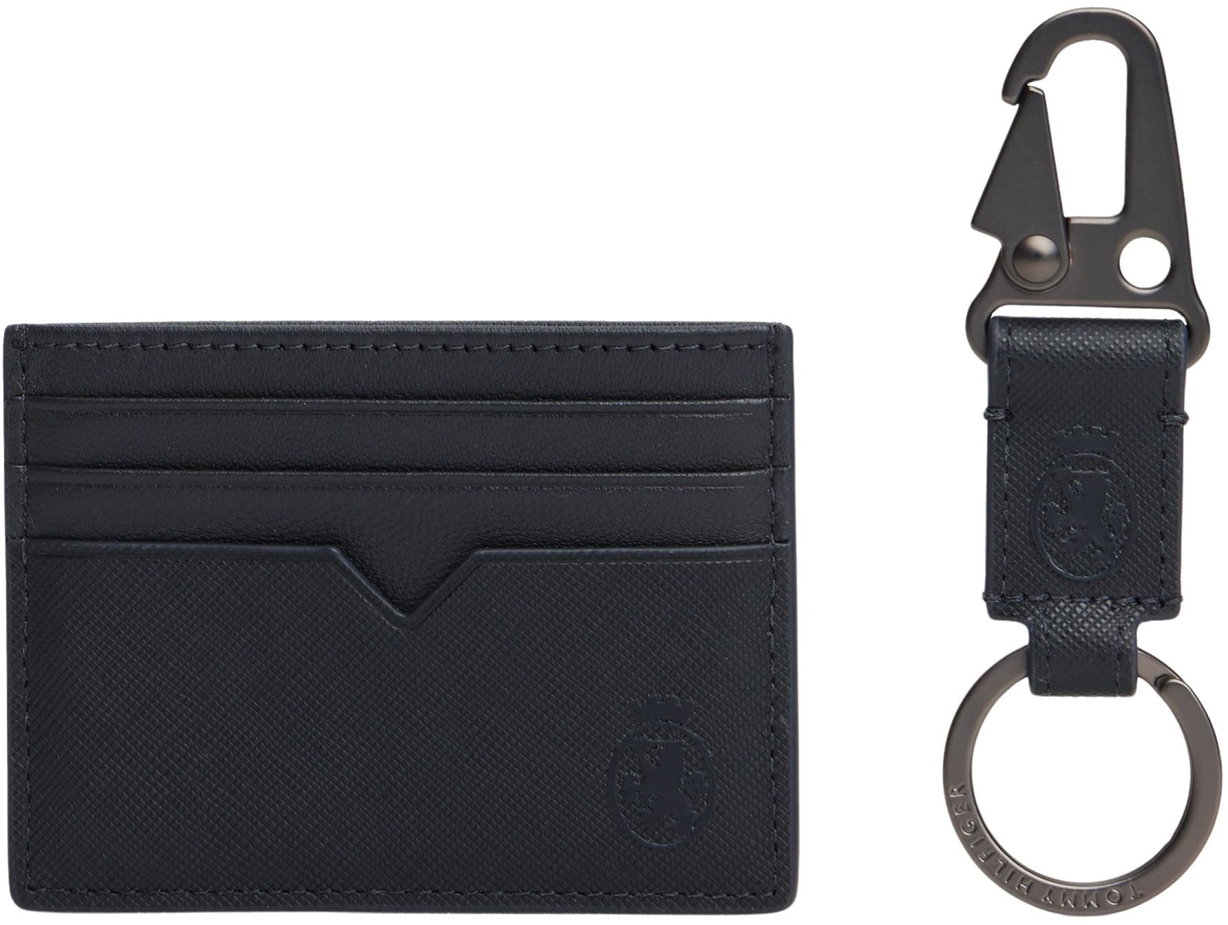 Tommy Hilfiger Men's TH CREST CC HOLDER & FOB AM0AM13779 Gift Pack, Blue (Space Blue), One Size