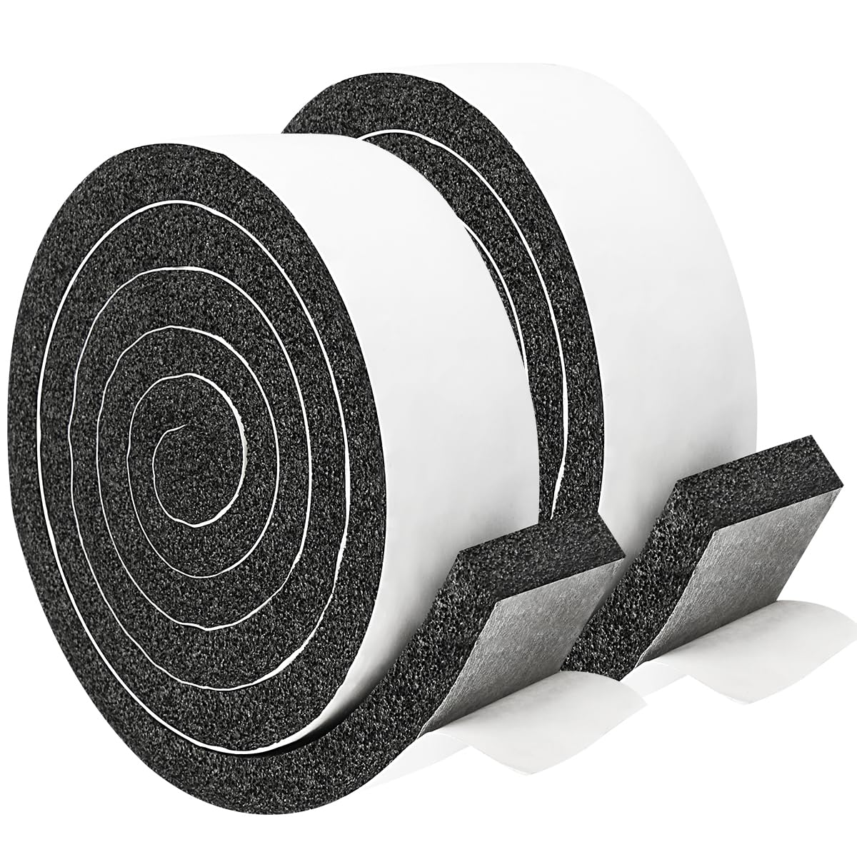 2 Rolls 1 Inch W 3/8 Inch T Weather Stripping Air Conditioner Open Cell Foam Seal Tape, Window Insulation High Resilience Seal Strip for Doors Window,Total 16FT