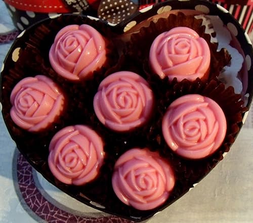 Miniatura 3 de Grainrain Molde de chocolate de policarbonato molde de barra de chocolate de policarbonato flor rosa (19269)