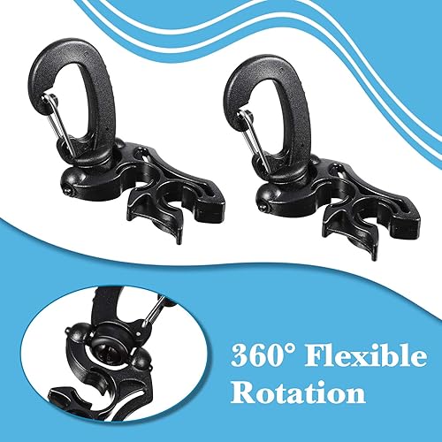 Vista 4 de Weewooday Piezas Soporte de manguera de buceo Clip de buceo Accesorios de buceo Clip de manguera doble BCD con hebilla de gancho a presión