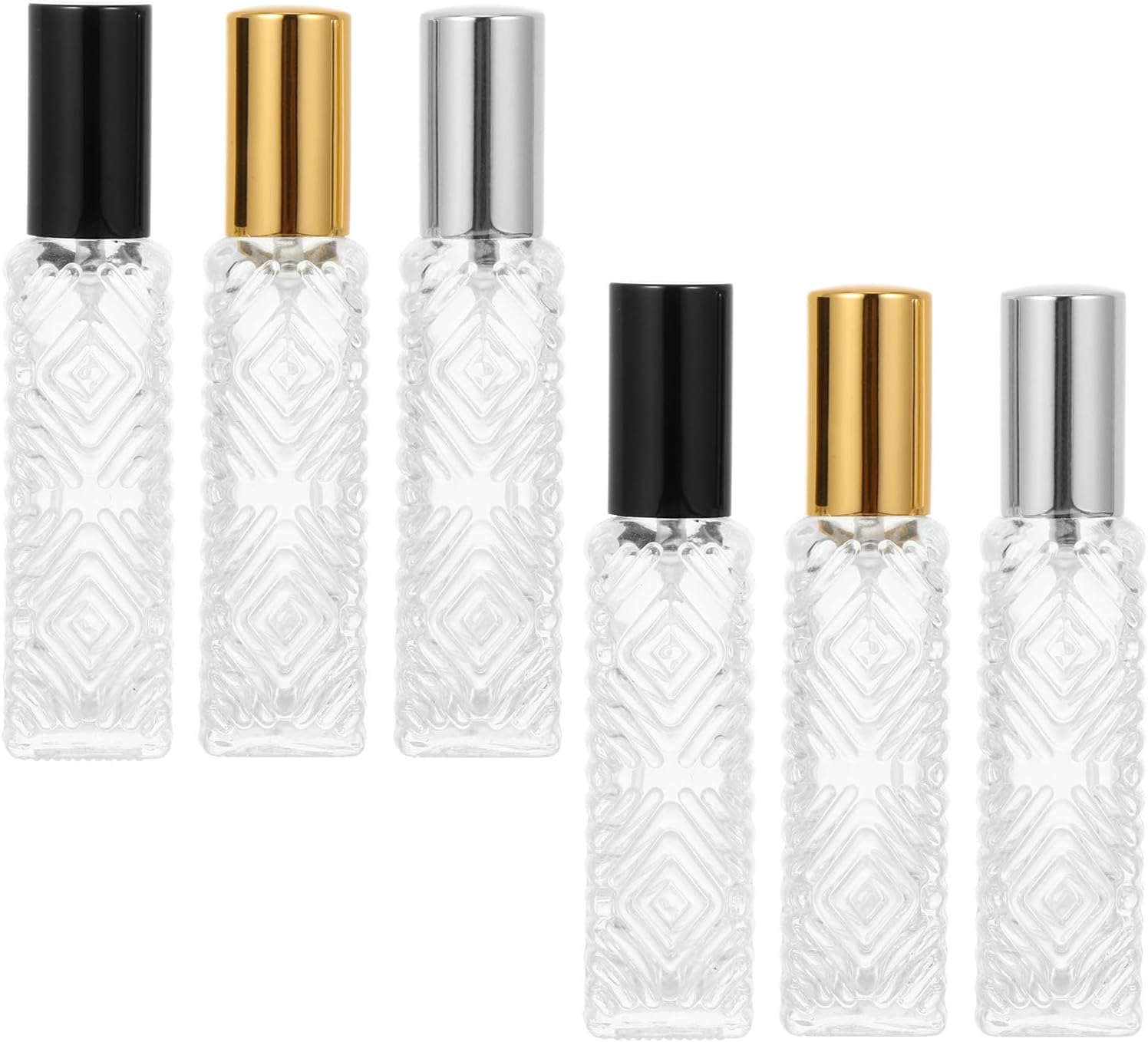 6pcs Glass Perfume Sprayer Bottles 10ml for Travel Storage