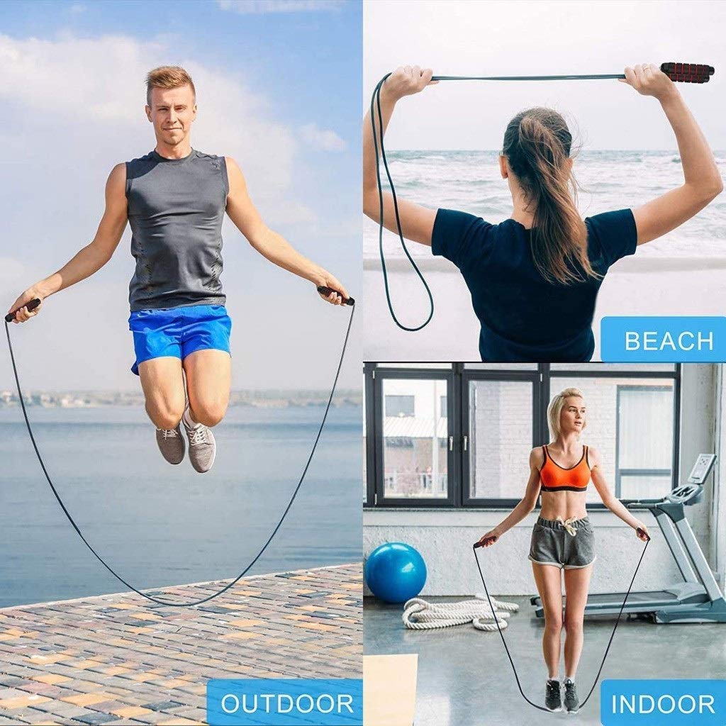 Cuerda para saltar de 3 .0 M, rodamiento de bolas de velocidad, cuerda para saltar, cuerdas para saltar de alambre de acero para boxeo, gimnasio, entrenamiento físico