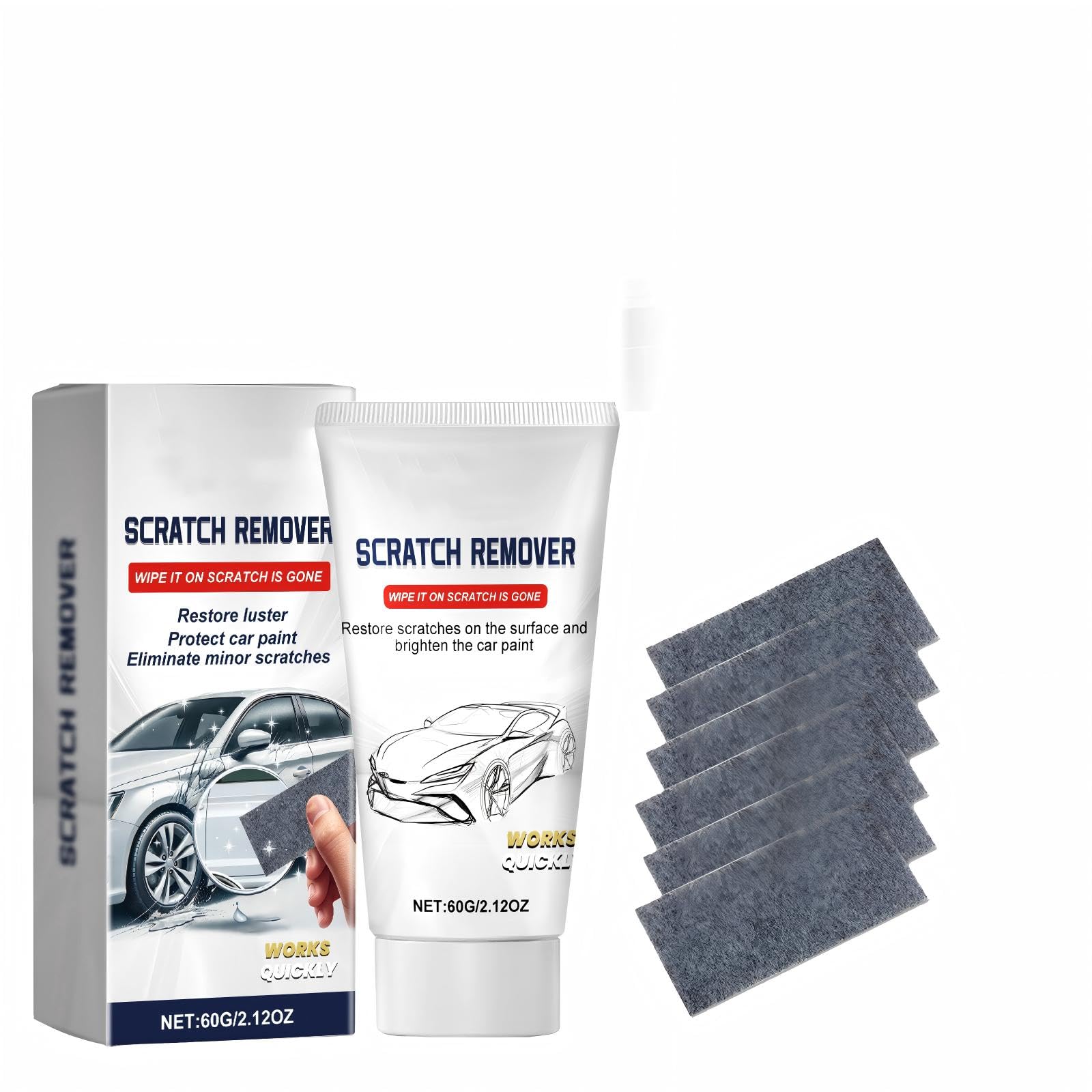 nano sparkle cloth car scratch remover kit for vehicles deep scratch repair, all-in-one scratch care kit