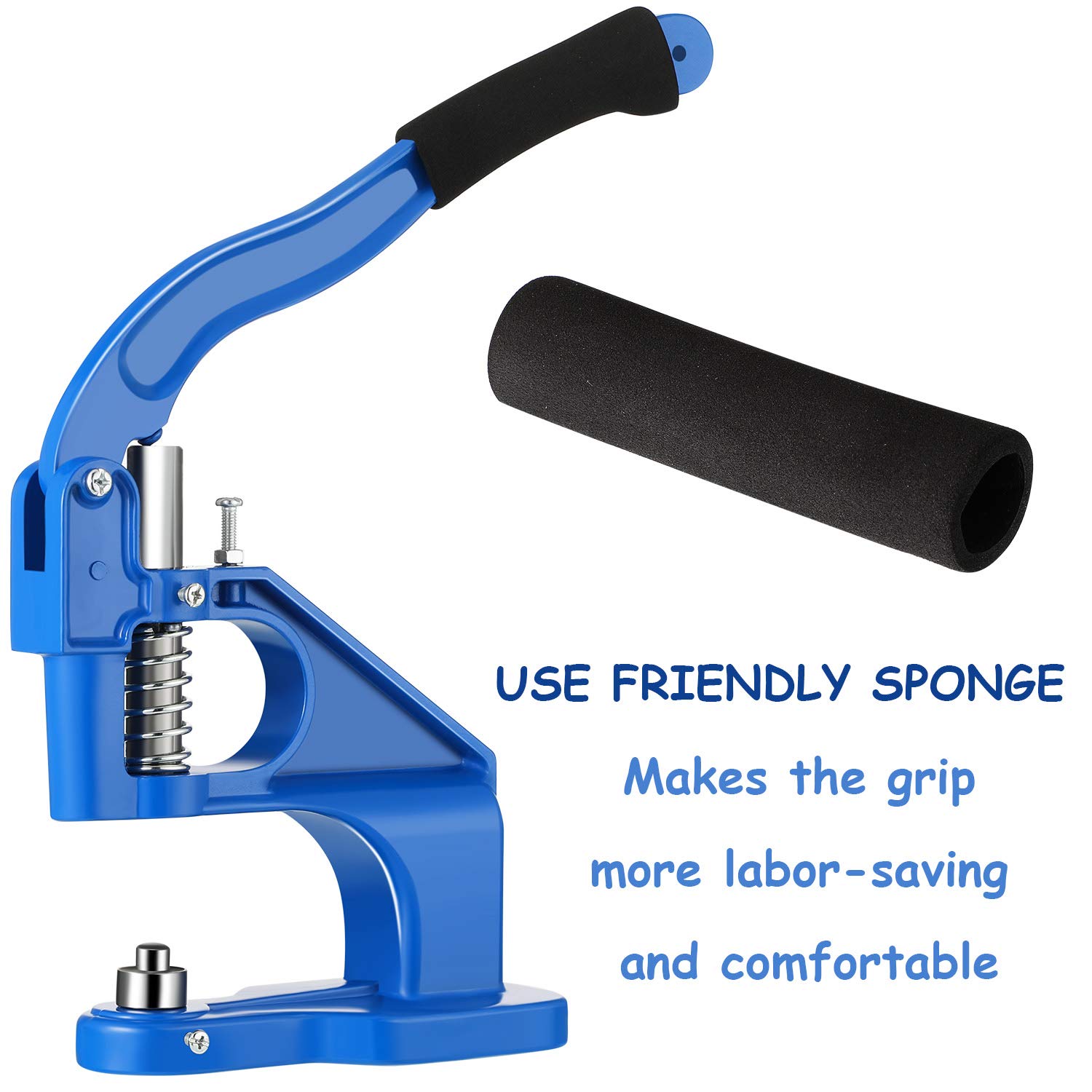 Hottest Sale 3 Die Hand Press Grommet Machine Grommets Eyelet Tool Kit with Handle Cover 2400 Pieces Grommets for Grommets Snap Buttons Rivets Eyelets Pearls, Size 0, 2, 4 (Blue)