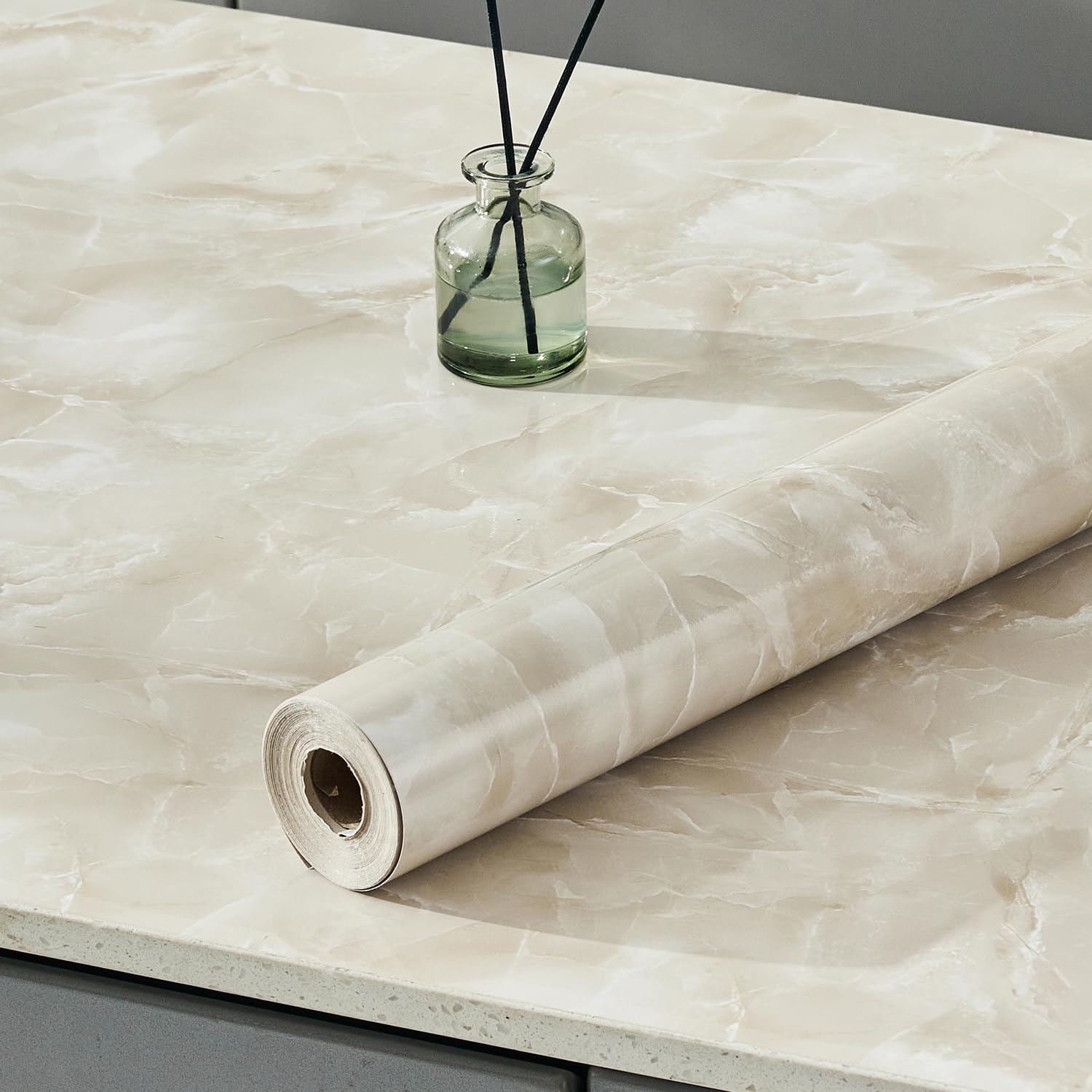 LONGYONG Marble Contact Paper Peel and Stick Wallpaper for Bedroom Contact Paper for Countertops Kitchen Cabinets Drawers Bathroom Self Adhesive Removable Counter Top Waterproof 35.4x118inches