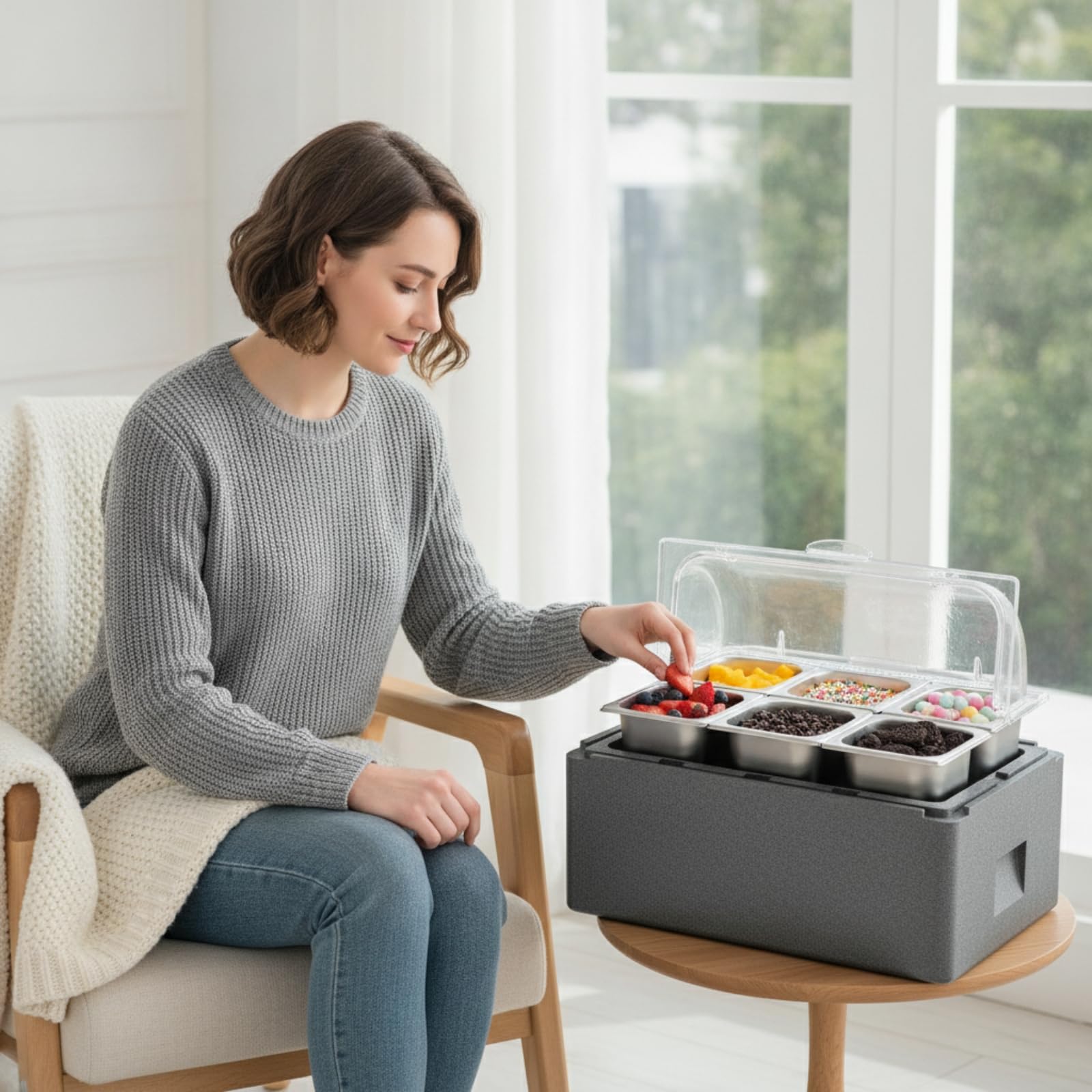 Contenedor Isotérmico de Alimentos Caja, 31L Tapa Sólida Gris + Caja Vacía