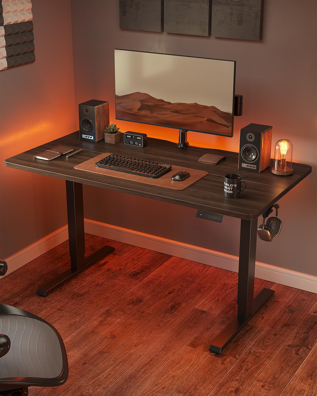 Amazon | FEZIBO 電動 昇降デスク スタンディングデスク 幅120cm 高さ