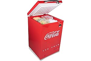 Coca-Cola 3.5 Cubic Foot Chest Freezer and Refrigerator