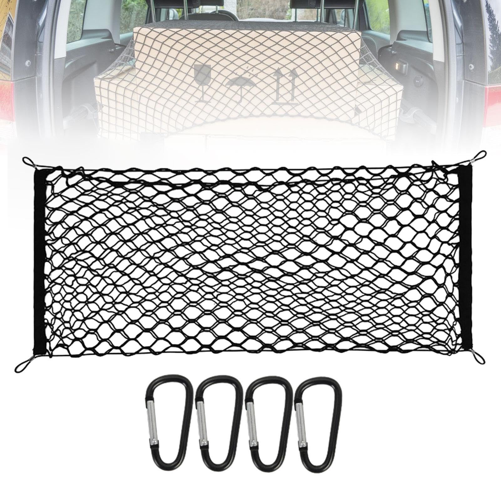5 Sets Kfz-Gepäcknetz, dehnbar, universell für Fahrzeug, LKW, Bett, Pickup