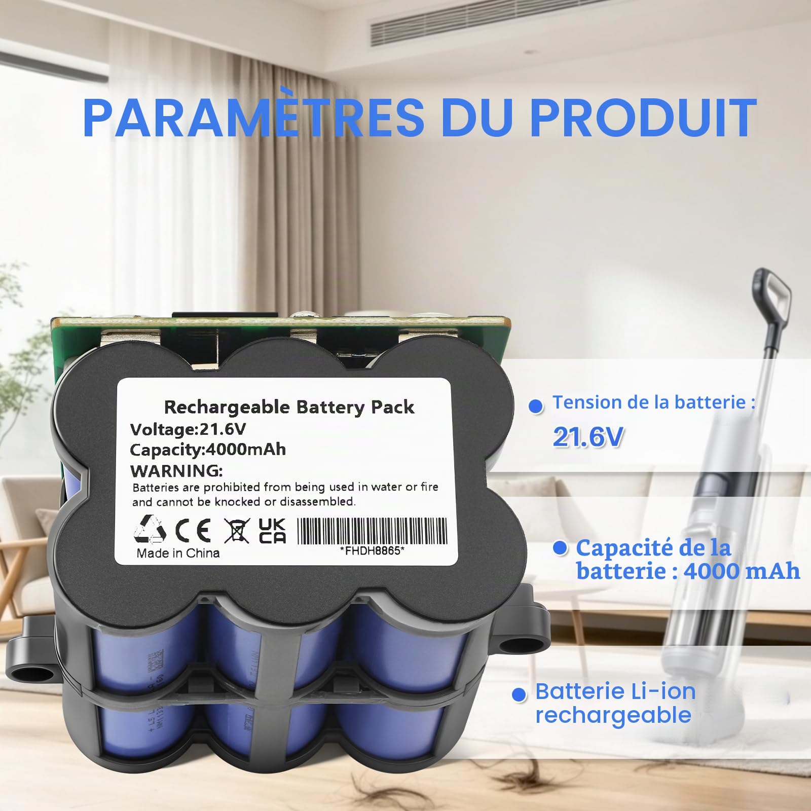 Aspirateur Batterie pour Tineco Floor One S5 Pro 2, S5 Smart, S5 Steam