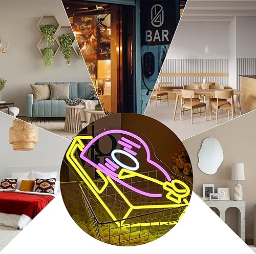 Miniatura 6 de Letrero de neón con forma de corazón retro para decoración de pared, disco de música, luz de neón, regulable, retro, para estudio de música,
