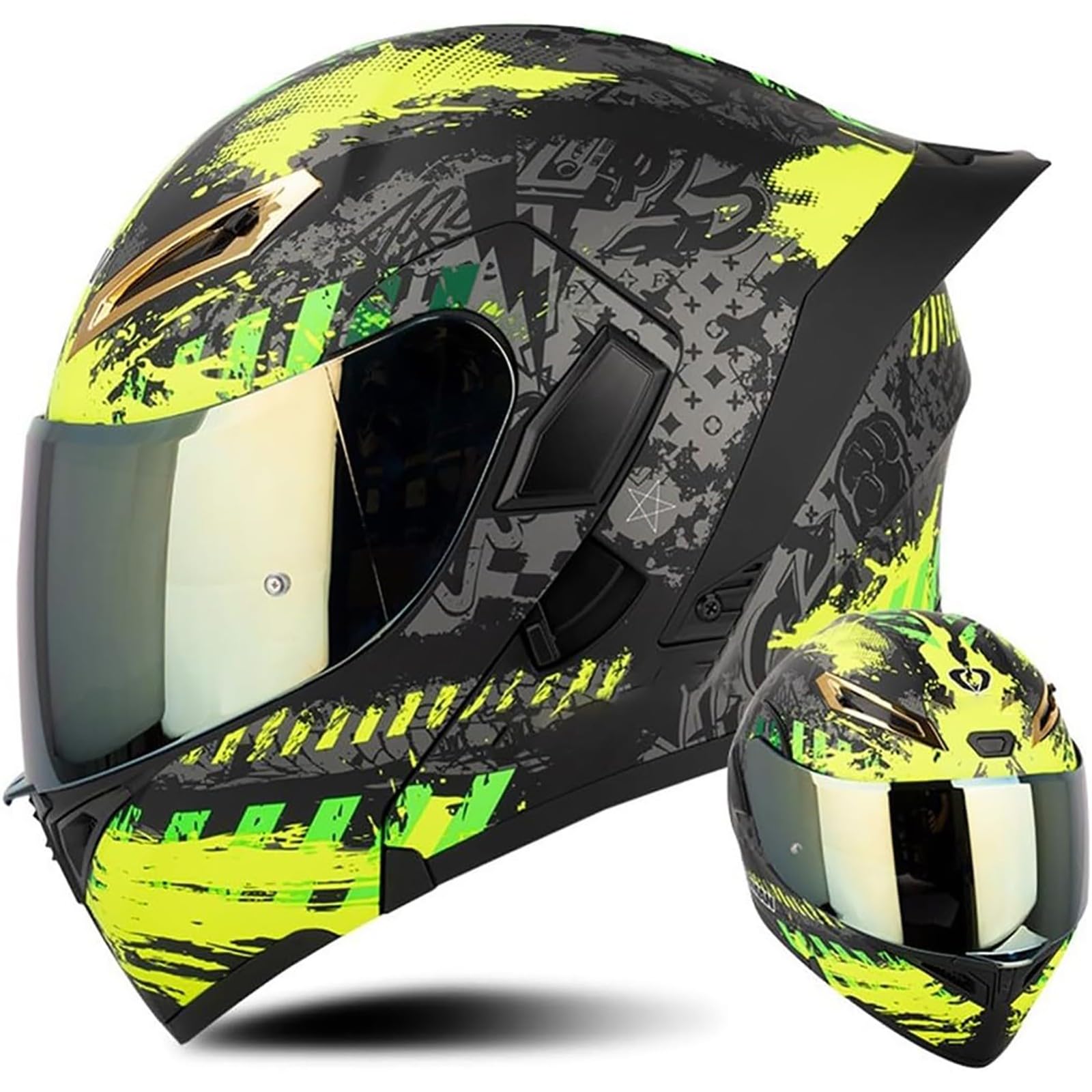 Modułowy, składany kask integralny do motocykli, sprawdzony pod kątem DOT, składany kask integralny do motocykli z podwójnym wizjerem