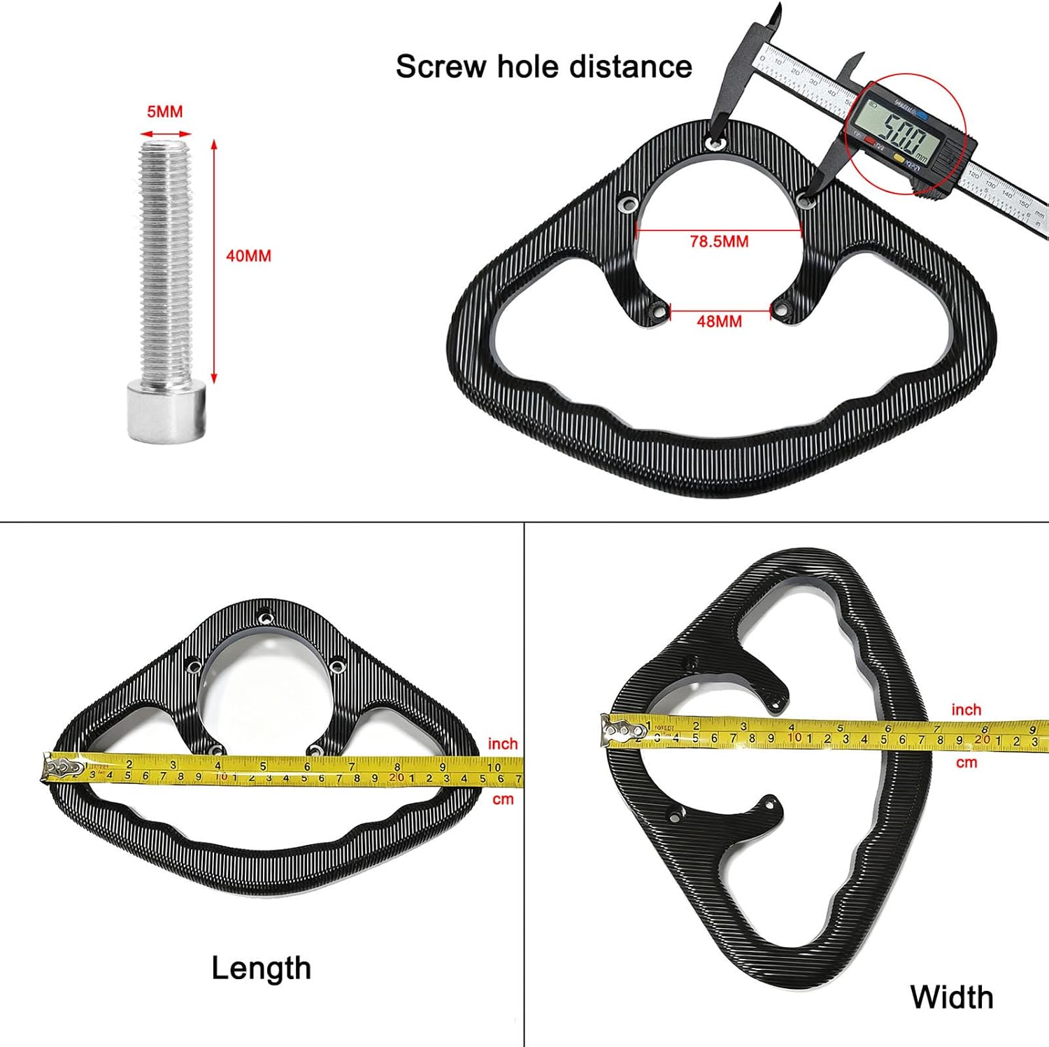 Motorcycle Grab Bar Fuel Tank Front Passenger Hand Grip Armrest for Suzuki GSX-R GSX-S 600 750 1000 1300 Hayabusa Motorbike Handlebar (Black)