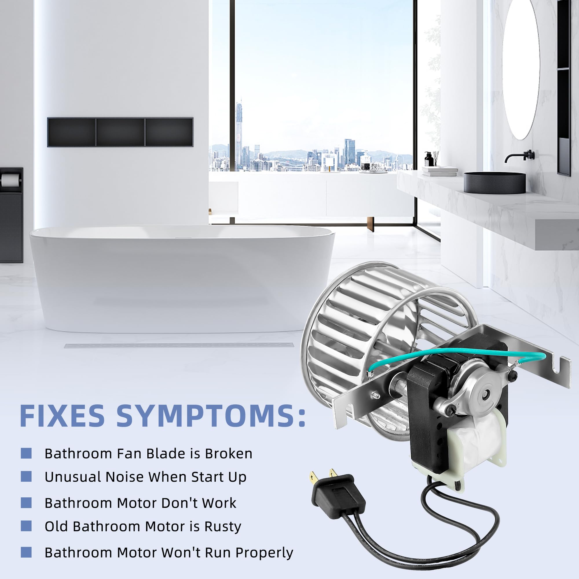UPGRADE 82229000 Bathroom Vent Fan Motor and Wheel Fit for Nu-tone  