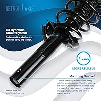 Vista 5 de Detroit Axle - Kit de puntales delanteros para Volkswagen Jetta Passat Golf Beetle Eos Rabbit Audi A3 Quattro, 2 puntales con muelle helicoidal 2