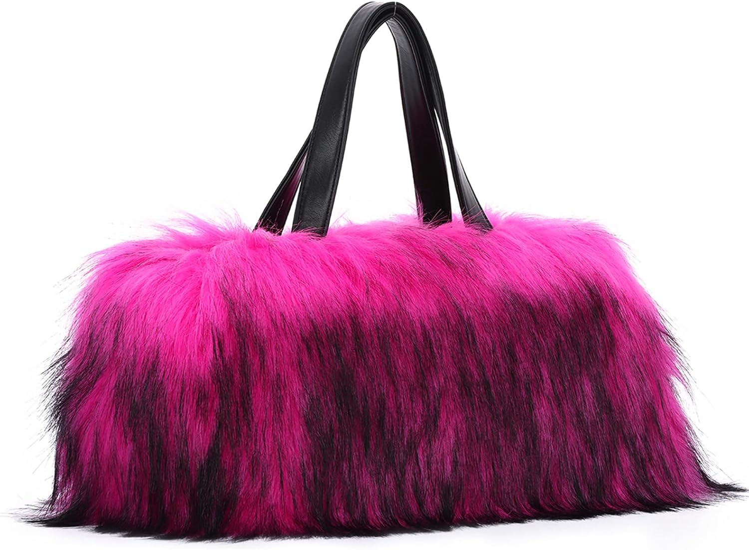 GOKTOW Faux Fur Purse Handbag for Women Y2K Winter Lightweight Tote Bag with Zipper Pocket