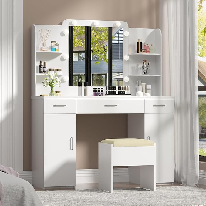 Top 10 Best Vanity Desk With Mirror And Lights Reviews & Comparison | Updated 1