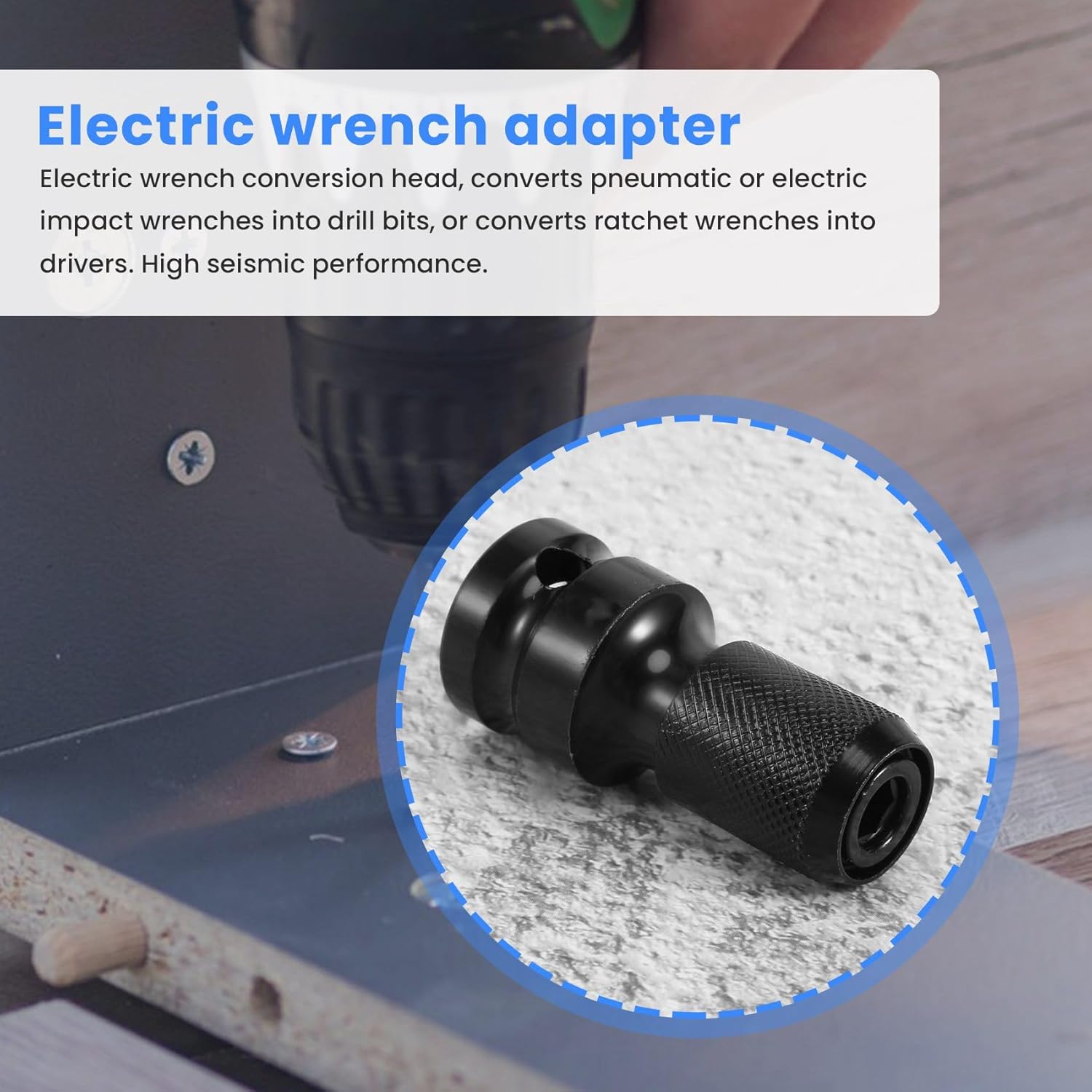 1/2 inch Square to 1/4 inch Hex Ratchet Socket Wrench Socket Adapter Spanner Set Drive Converter Impact Tool
