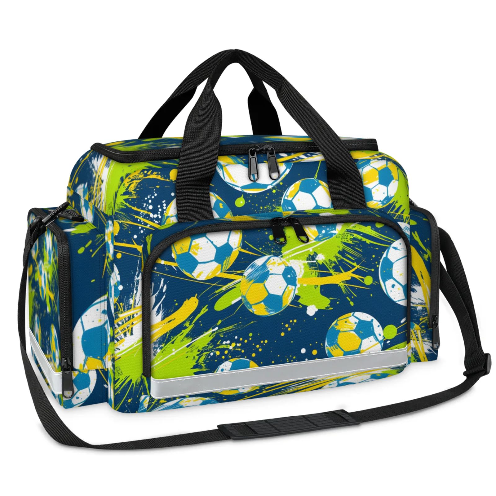 GzLeyigou First Aid Bags Empty, Sports - Soccer Emergency Bag Watercolor Football First Aid Kit Multiple Compartment Kit Carrier On Call Trauma Bag For Paramedics Emergency Medical Supplies Kit