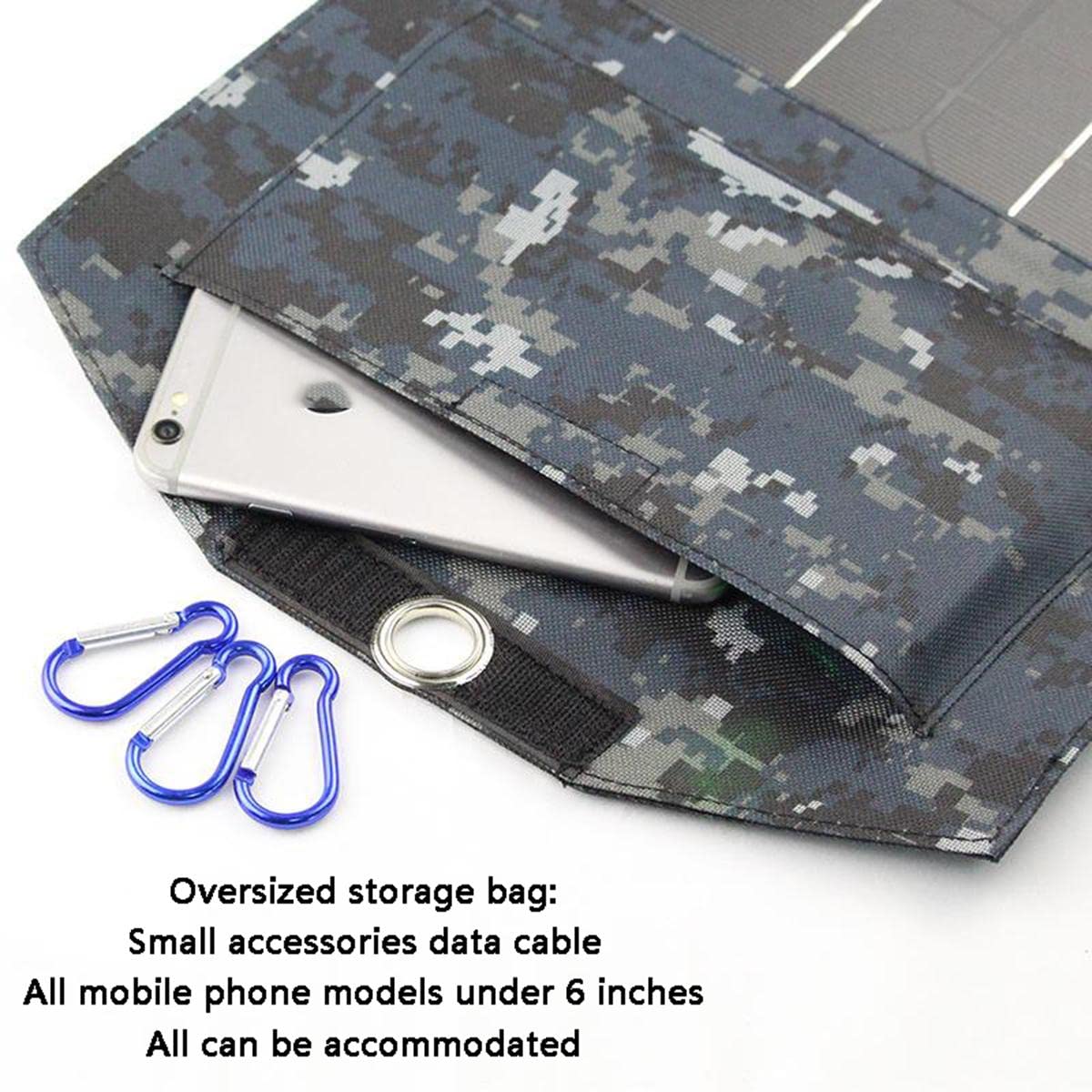 Caricatore Solare Portatile, Pannello Solare Pieghevole 18W Porte USB Pannello Solare, Pannello Solare USB per Smartphone, Tablet E Altro, Pannello Solare Pieghevole per attività All'aperto,Nero