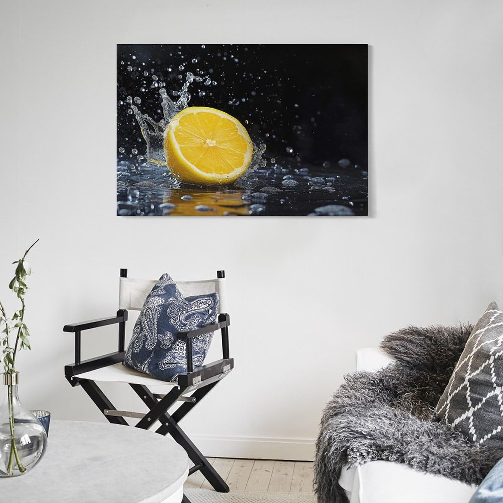 Amazon.co.jp: 絵画 新鮮なレモンの写真インテリア 絵画 静物の写真 