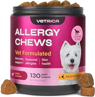 Dog Allergy Relief Chews - Dog Itching Skin Relief - Anti Itch - Skin Health - Hot Spot Treatment - Seasonal Allergy Support Supplements - Immune Chewable Treats - Hemp Seed Oil, Turmeric, Quercetin