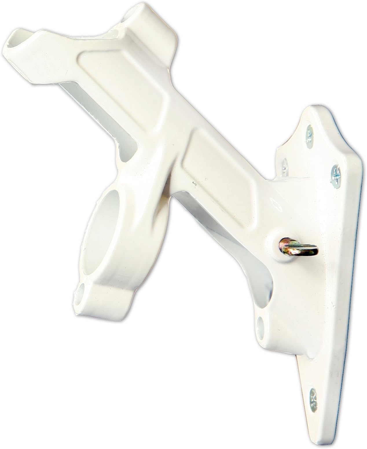 Toland Home Garden 2-Position White Metal Bracket Holder for House Flag 1" Diameter Pole - 410111