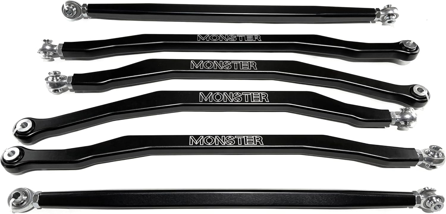 Monster Performance High Clearance Rear Radius Rod Set for Can-Am 72" Maverick X3 Turbo R RR XMR XRS XRC 2019-2023 Precision Machined Improve Stability Anodized 6061-T6 Aluminum Alloy Set of 6