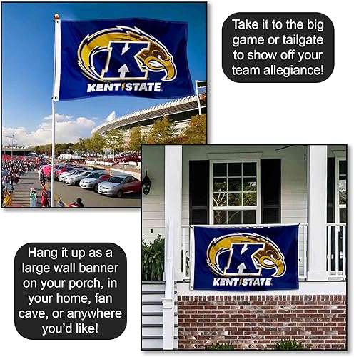 Miniatura 4 de College Flags & Banners Co. Kent State Golden Flashes Nuevo Logo Bandera