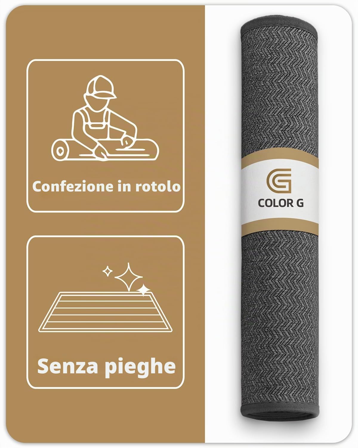 COLOR&GEOMETRY Zerbino Ingresso Interno 60 x 120 cm, Tappeto Ingresso Grande Antiscivolo Assorbente, Tappeto Porta Ingresso Lavabile, Grigio Scuro