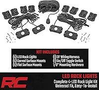 Vista 5 de Rough Country Cápsulas de Luz LED Deluxe para Rocas con Kit de Montaje 4 Cápsulas - 70980, Blanco