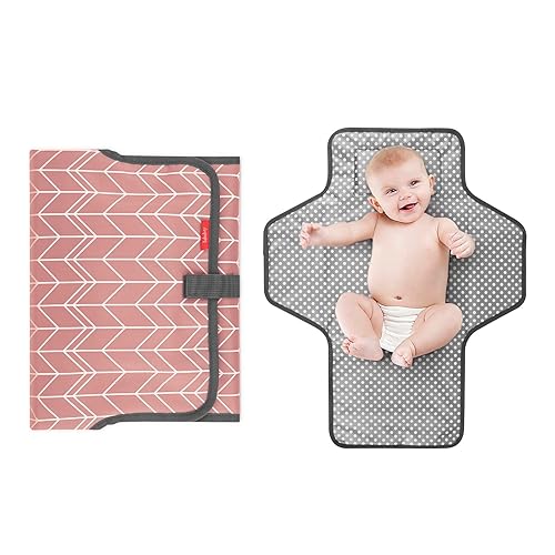 Miniatura 8 de Babebay Cambiador de pañales portátil impermeable, tapete cambiador de viaje plegable para bebé, niña, niño, estación de cambio de viaje ligera,