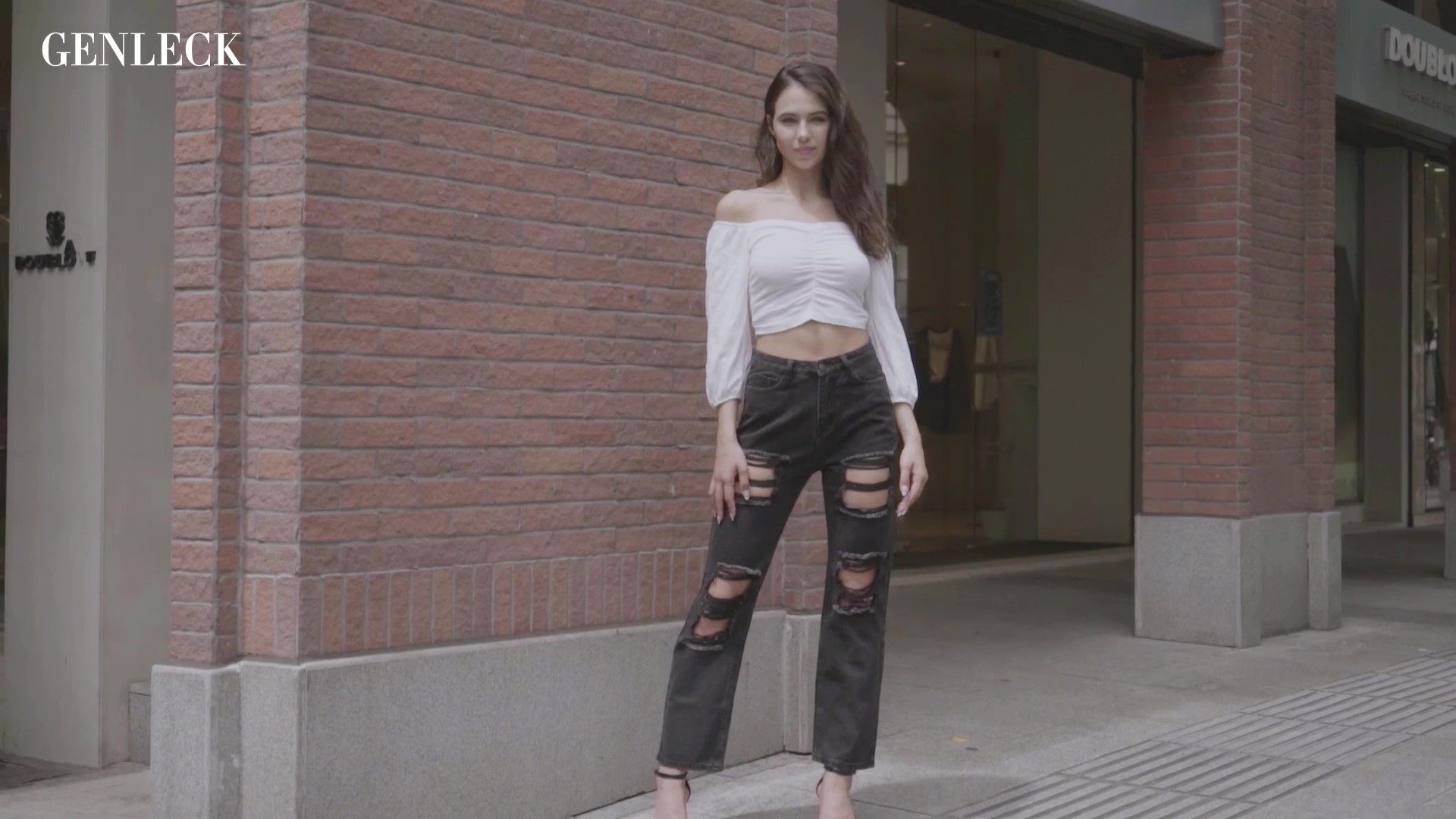 Genleck Women Loose Ripped Boyfriends Jeans High Waist Baggy Denim Pants Distressed Wide Leg Jeans Y2K Mom Jeans - Image 8