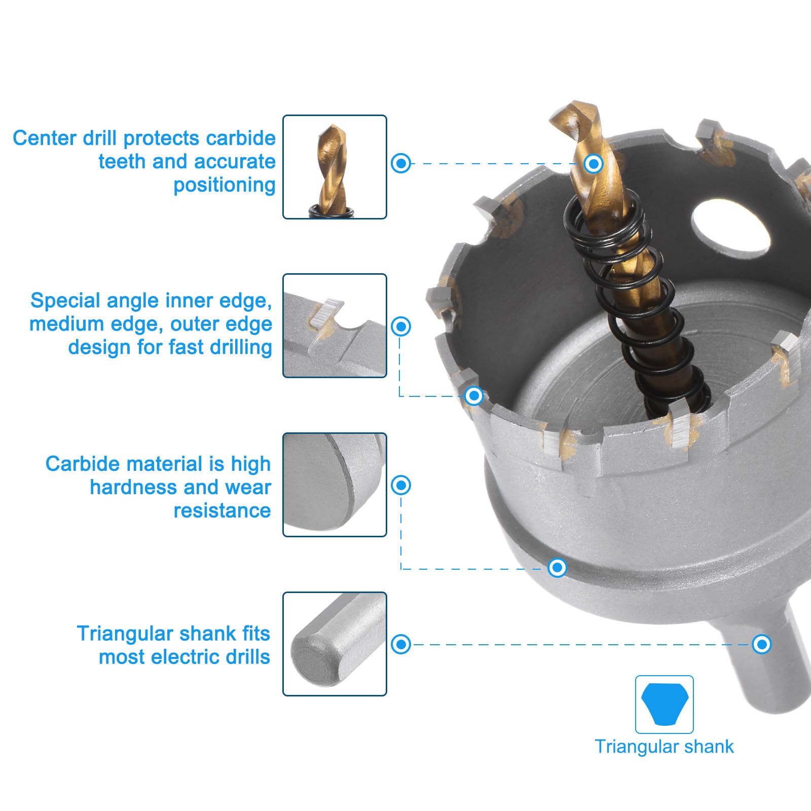 Sourcing Map Kit De Scie-cloche En Métal TCT 6 Pièces