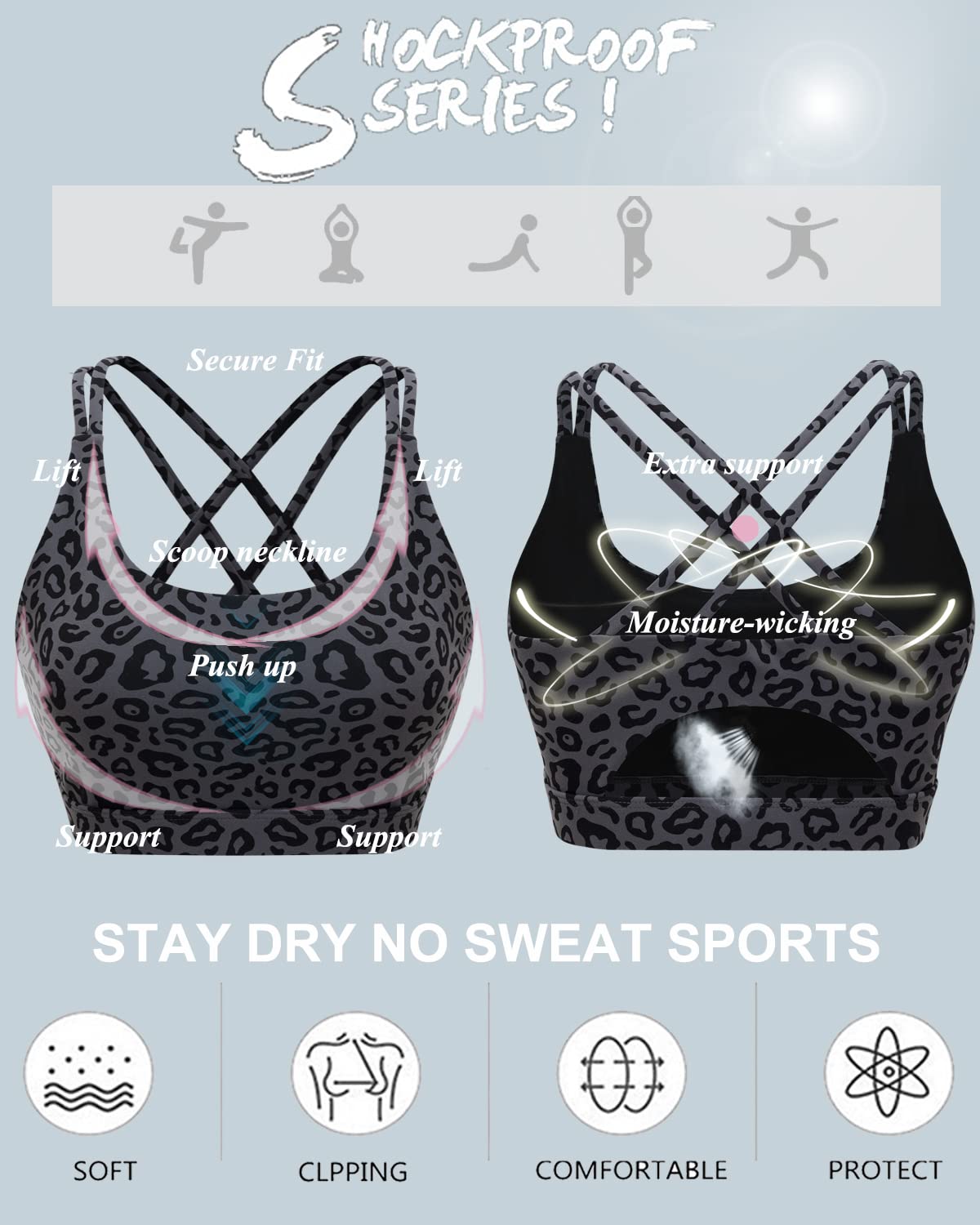 RUNNING GIRL Padded/Full Cover/Push Up/T-Shirt/Soft/Longline Sujetador Deportivo Mujer