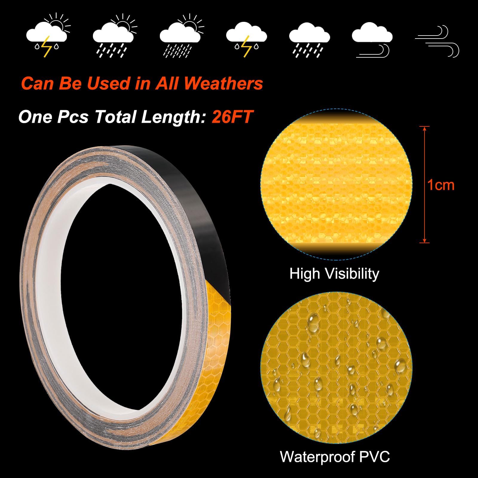 PATIKIL 0.3" x 26 FT Reflective Tape - Image 3