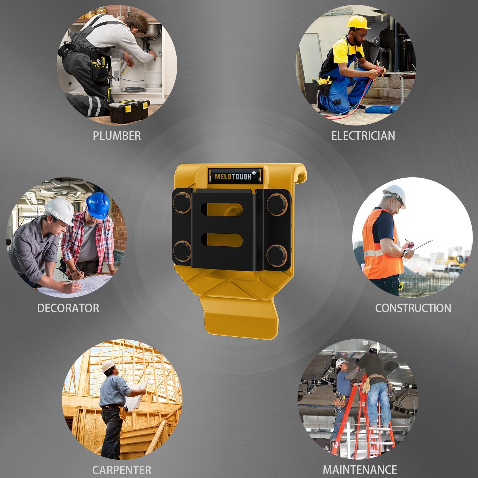MELOTOUGH Drill Belt Clip,Drill Holder for Tool Belt,Measuring Tape Holder for Impact Driver,Tape Measure — Amazon image 8