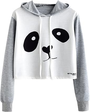 Womens Cute Fashion Hoodie Crop Top Sweatshirt