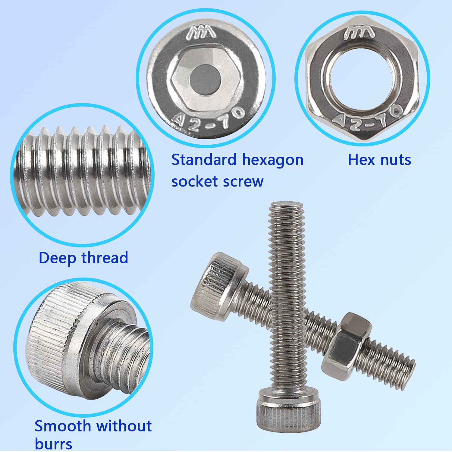 Set 200 Pezzi Viti E Dadi M4 In Acciaio Inossidabile 304 - Testa A Brugola Per Mobili, Auto E Stampa 3D - Foto 5