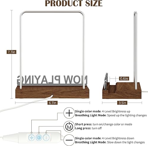 Miniatura 3 de Now Playing Soporte para discos de vinilo, soporte de exhibición de discos de vinilo iluminado con 7 luces que cambian de color, luz multicolor con
