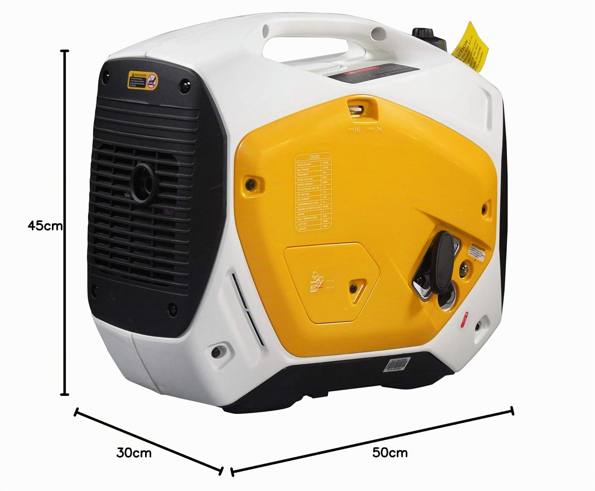 ITCPower Generador Inverter Gasolina 2200W Silencioso y Portátil para Exteriores - Generador 2000W Ideal para Electrónica Sensible - Generador Inverter 230V con Bajo Ruido 59dB - 3h de Autonomía