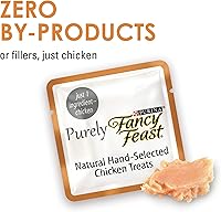 Vista 3 de Purina Fancy Feast Golosinas naturales para gatos, pollo puramente natural seleccionado a mano - 10 ct. bolsa