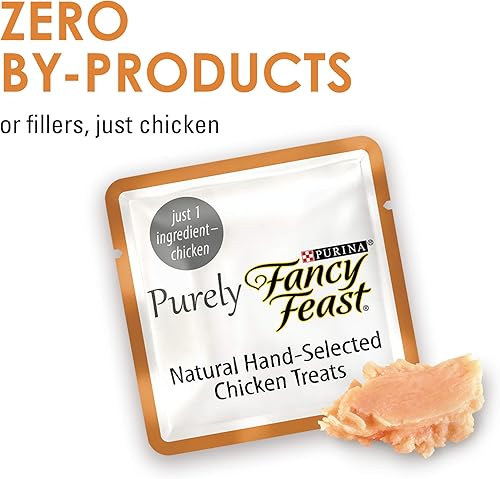 Miniatura 3 de Purina Fancy Feast Golosinas naturales para gatos, pollo puramente natural seleccionado a mano - 10 ct. bolsa