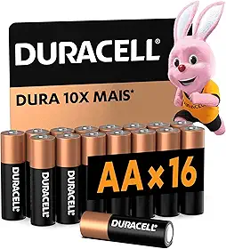 Duracell Pilha Alcalina AA Pequena Com 16 Unidades – Dura até 10x Mais – Ideal para Controle Xbox™, Brinquedos e Lanternas
