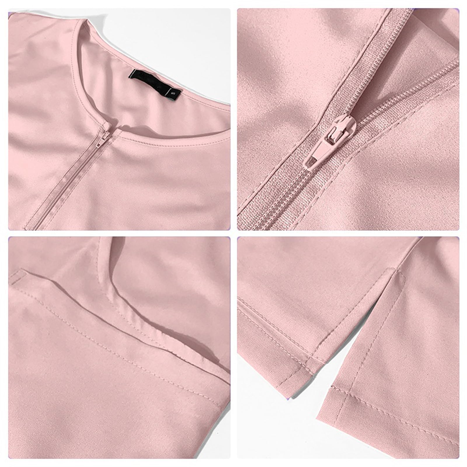 Conjunto de uniformes médicos de enfermera con cuello redondo y 4 bolsillos, pantalón ajustado y elástico DK07