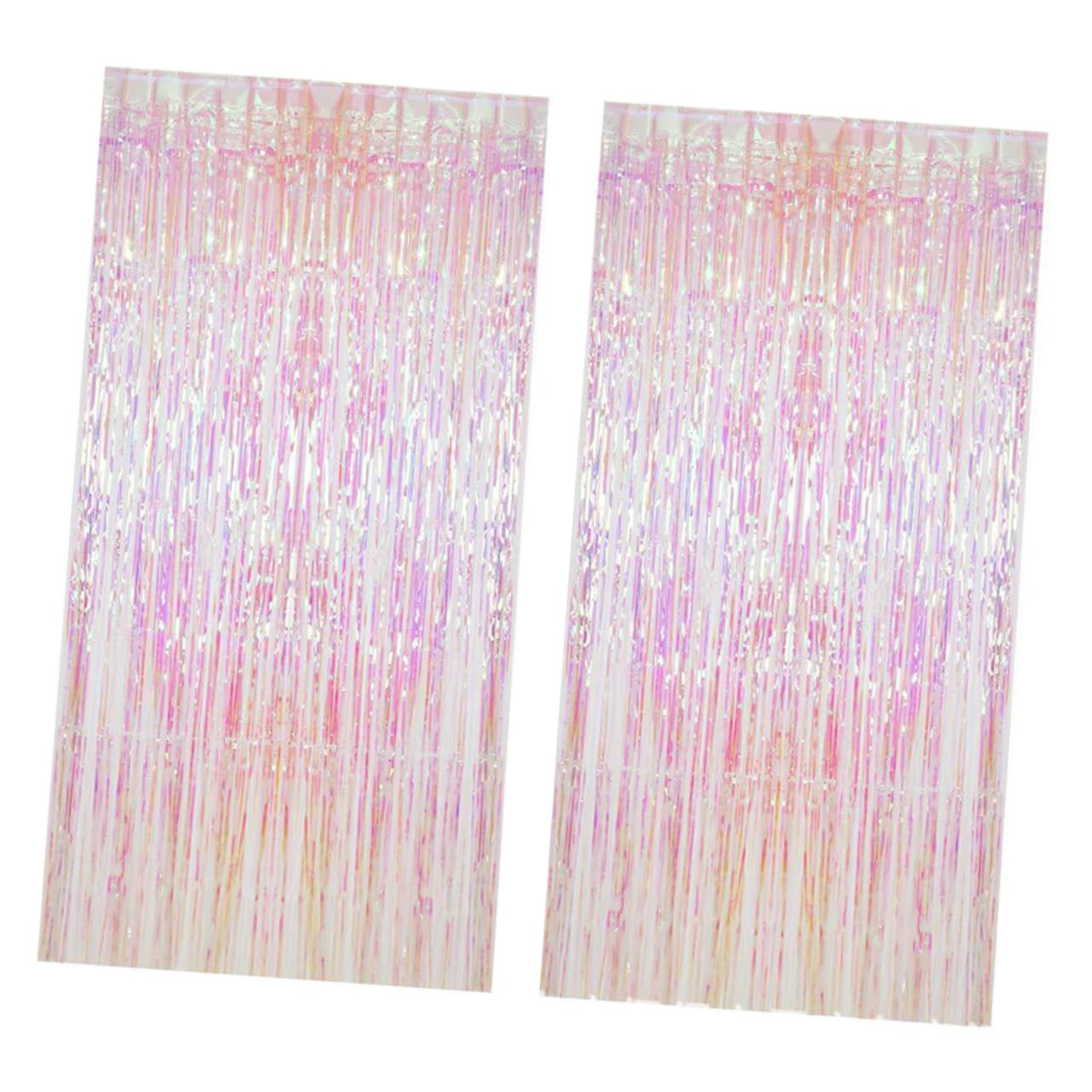 PRETYZOOM 2sets Tinsel Curtain Backdrop Rain Streamers for Birthday Wedding Party Decoration Chic Photo Booth Props Festive Door Window Curtains Eye-catching Atmosphere