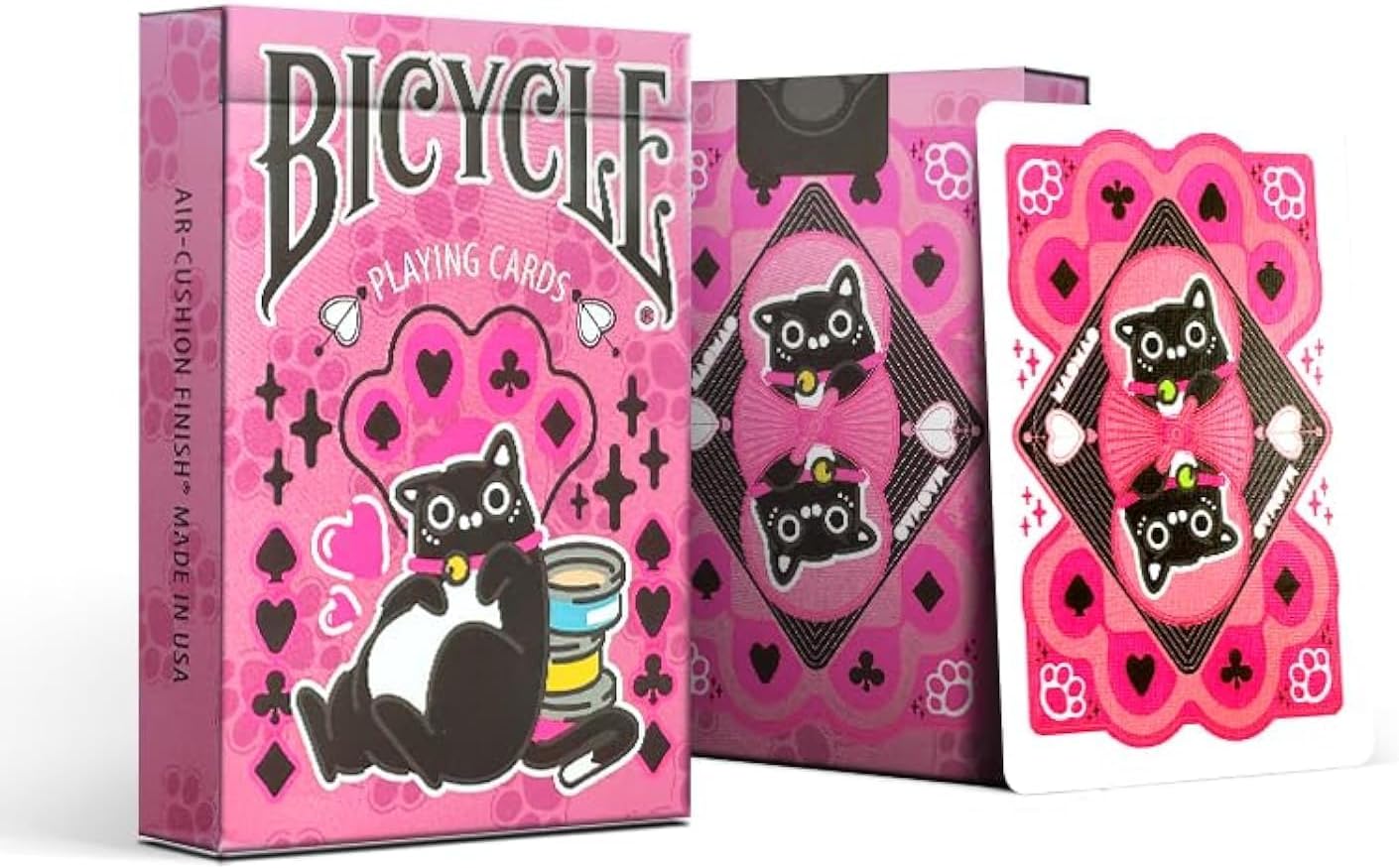 Bicycle Cat Cute Kawaii Anime Pet Playing Cards, Pink, 1 Deck